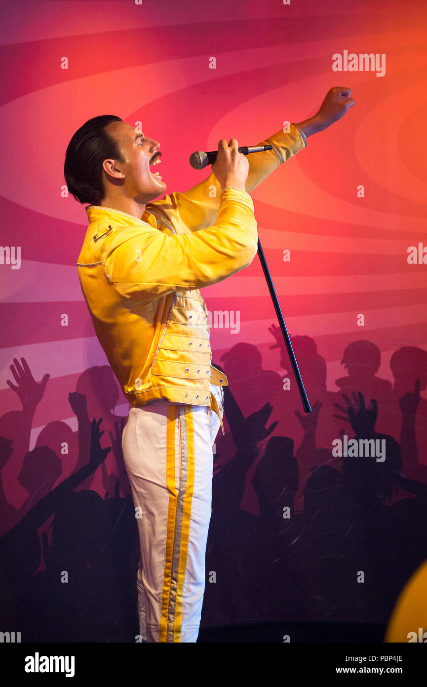 AMSTERDAM, NETHERLANDS - JUN 1, 2015: Freddy Mercury, the singer, Madame Tussauds museum in Amsterdam. Marie Tussaud was born as Marie Grosholtz in 17 Stock Photo