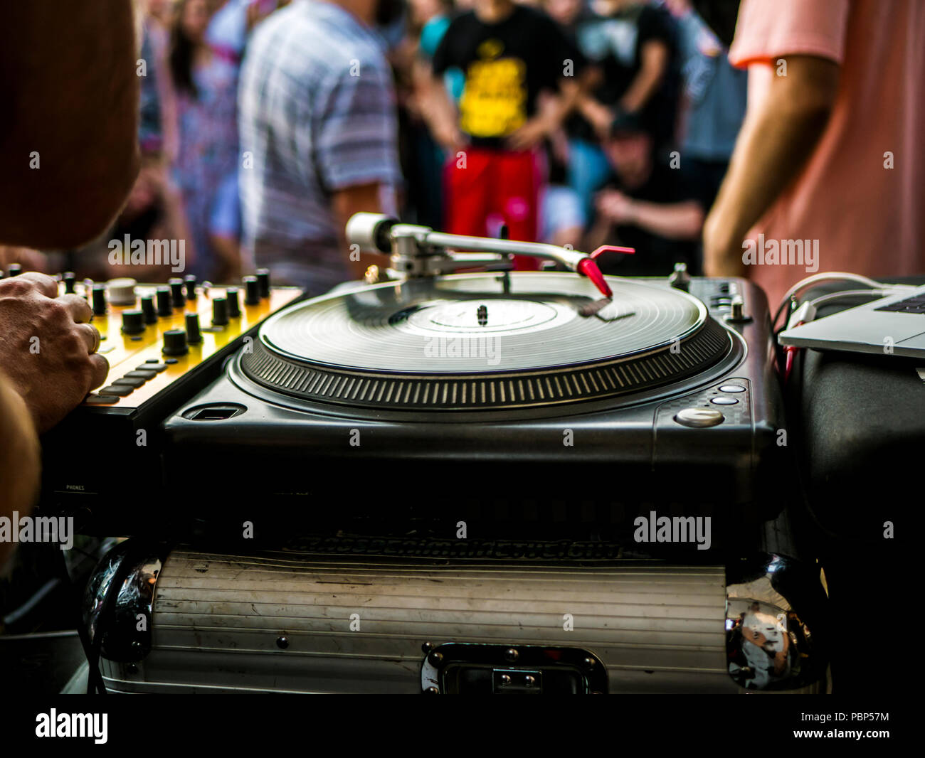 turntable dj setup Stock Photo Alamy