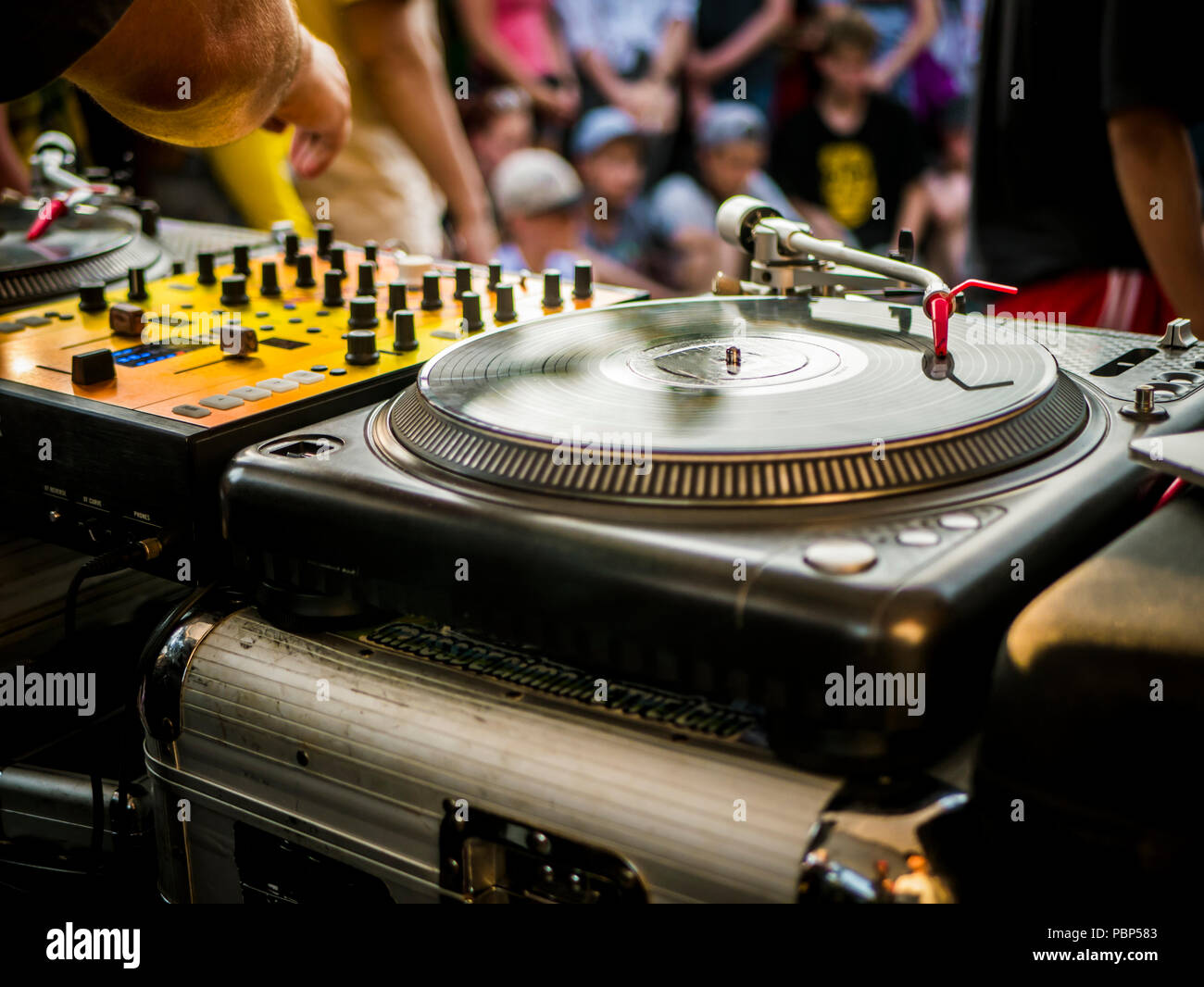 turntable dj setup Stock Photo Alamy