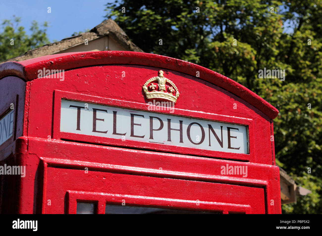 Top of a K2 telephone box at Pickering Station Stock Photo