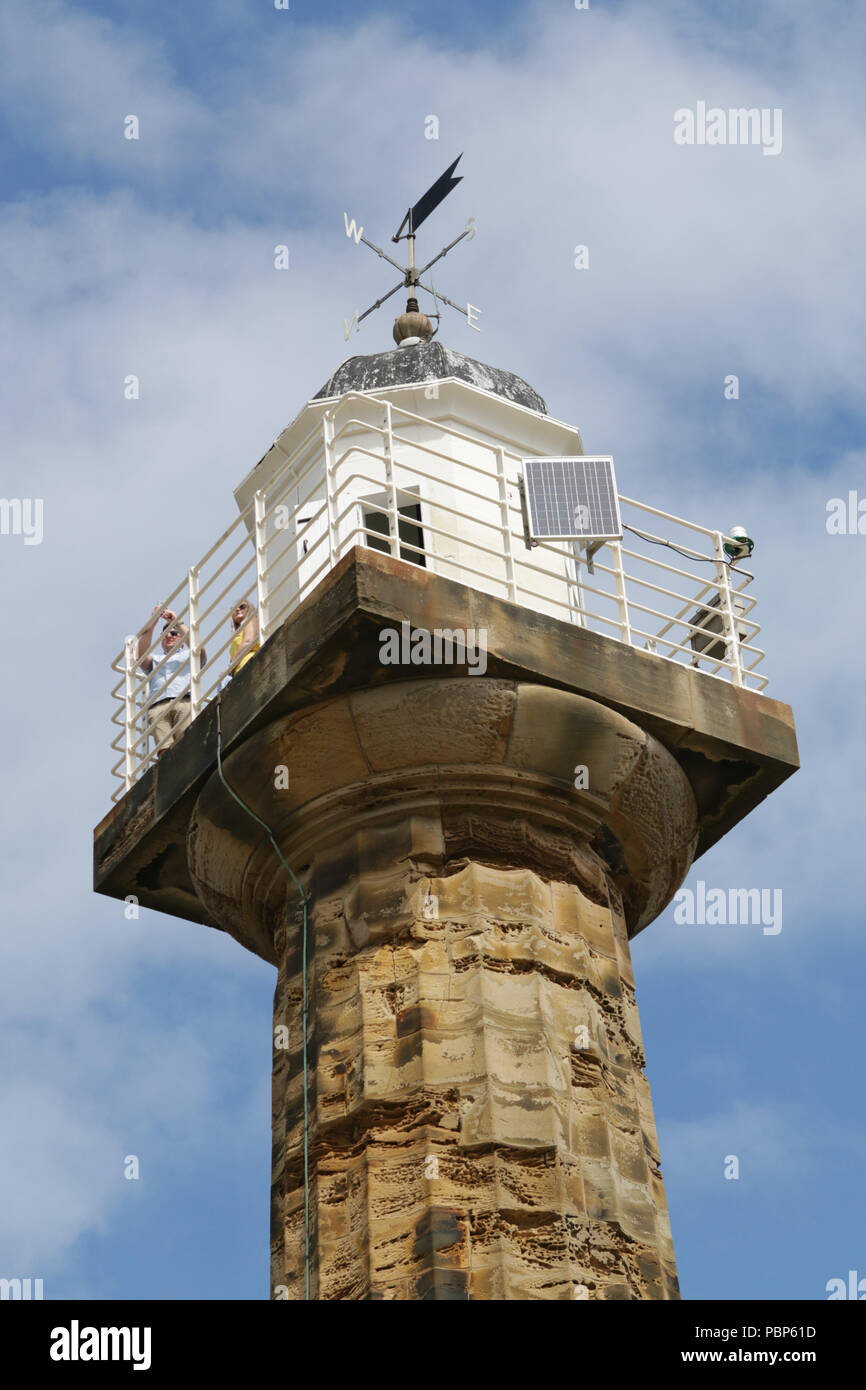 Whitby West Pier lighthouse Stock Photo