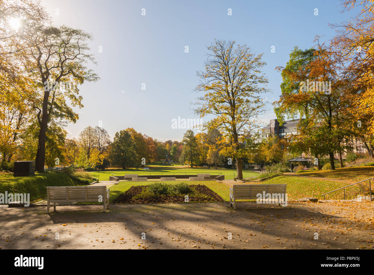 Schlossgarten  or Castle Garden, autumn time, fall foliage,Kiel, capital of Schleswig-Holstein, Germany, Europe Stock Photo