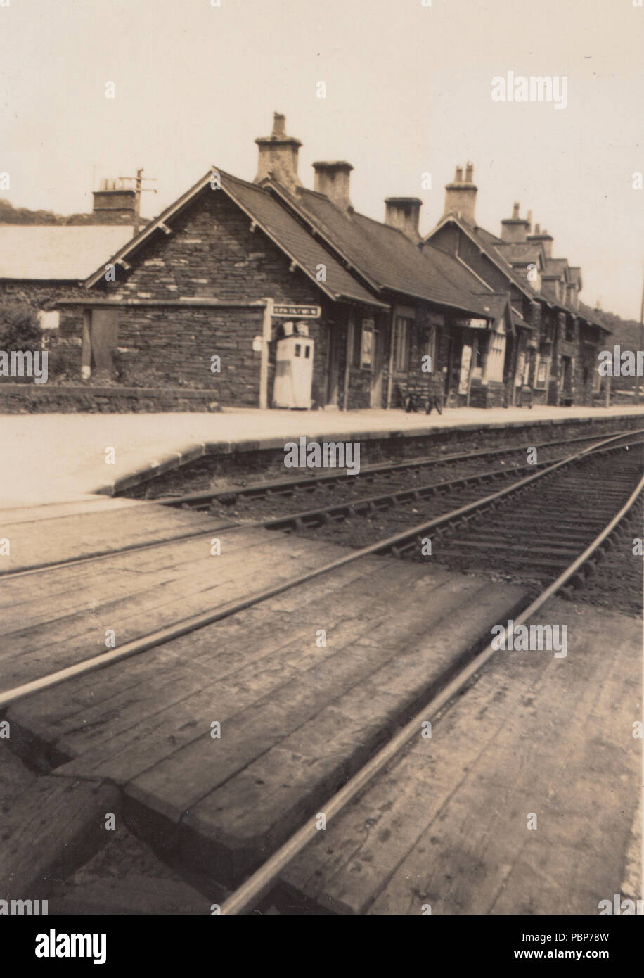 Vintage Photograph of Broughton-in-Furness Railway Station, Cumbria Stock Photo