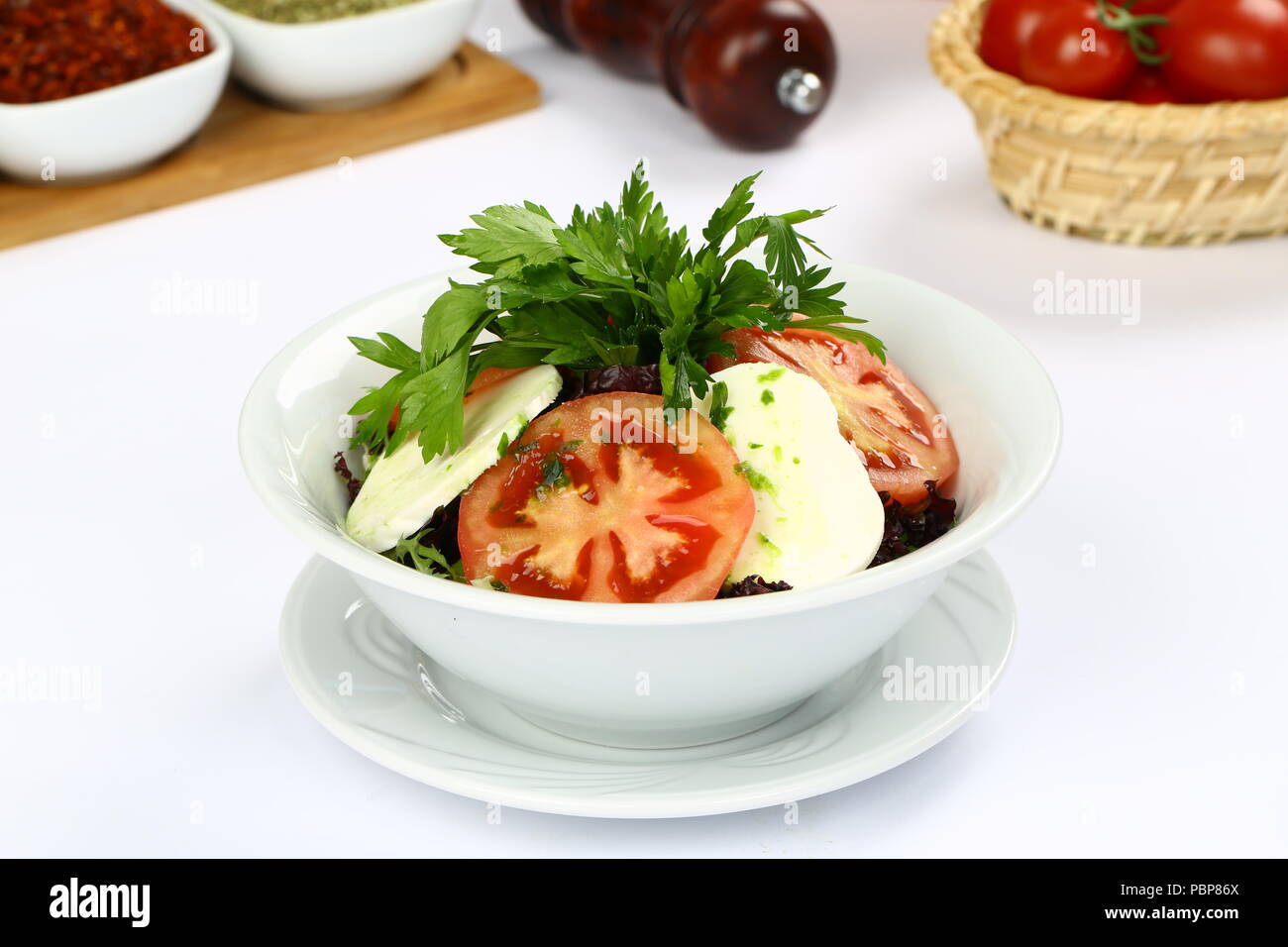Halloumi cheese salad Stock Photo Alamy