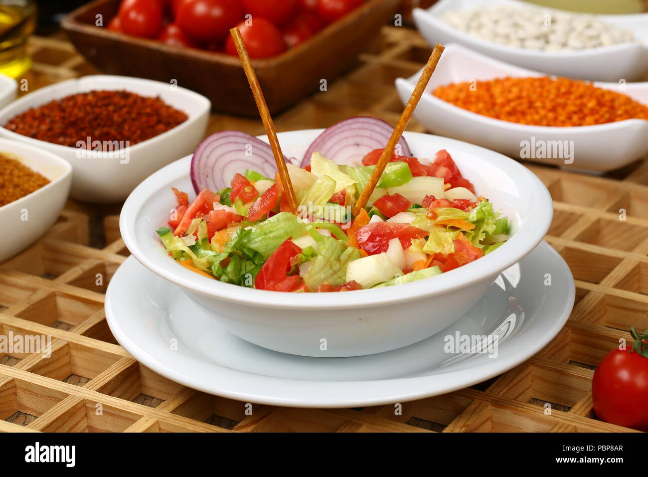 Healthy food fresh vegetable salad Stock Photo - Alamy