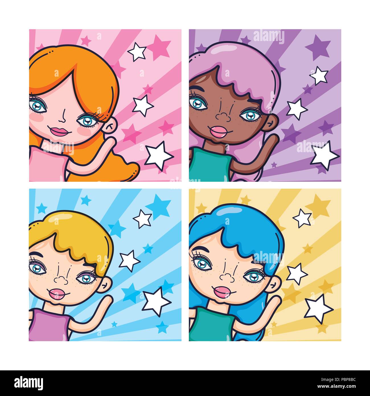 Teen age girls Stock Vector Images - Alamy