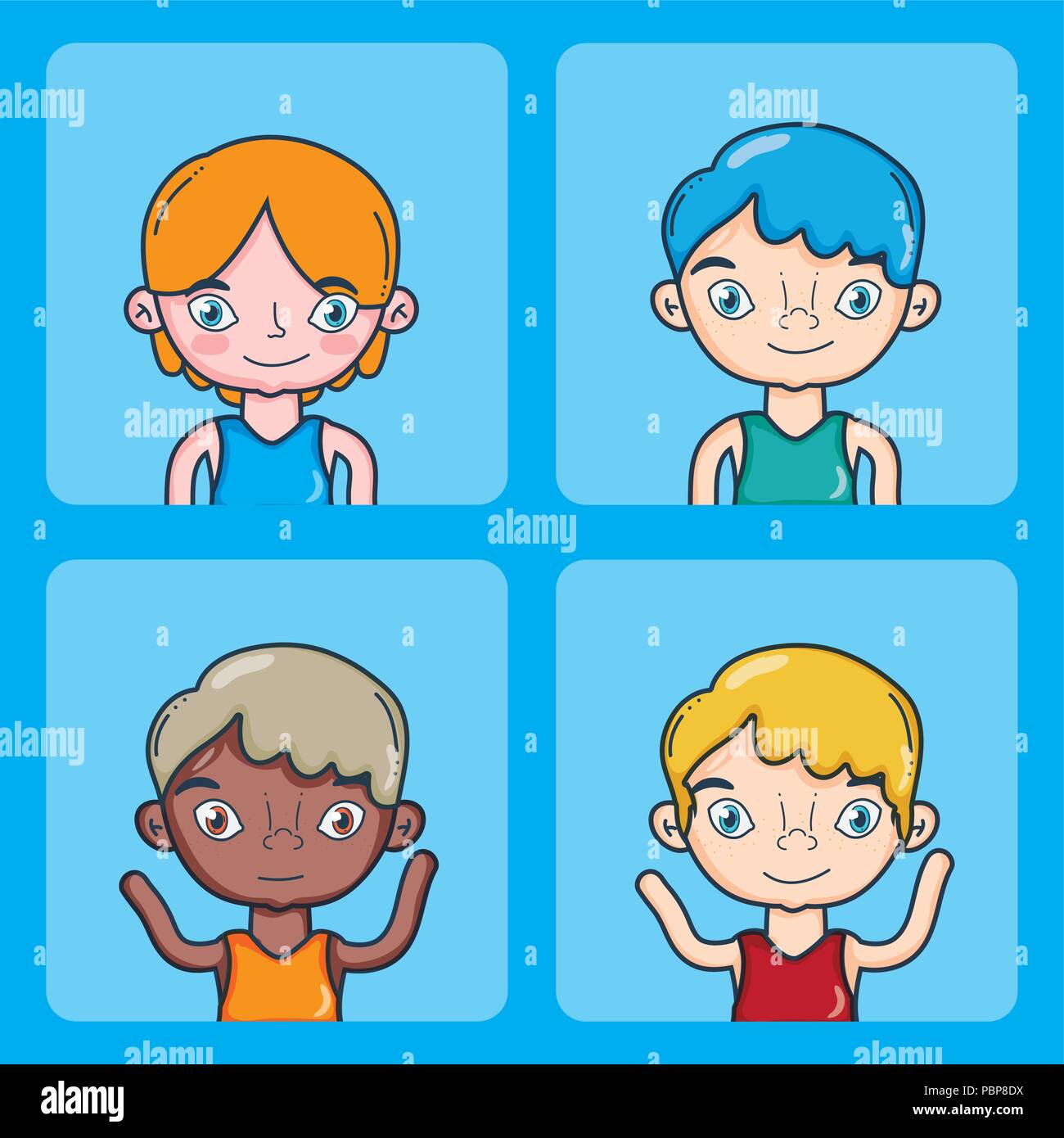 Set of teens cartoons Stock Vector Image & Art - Alamy