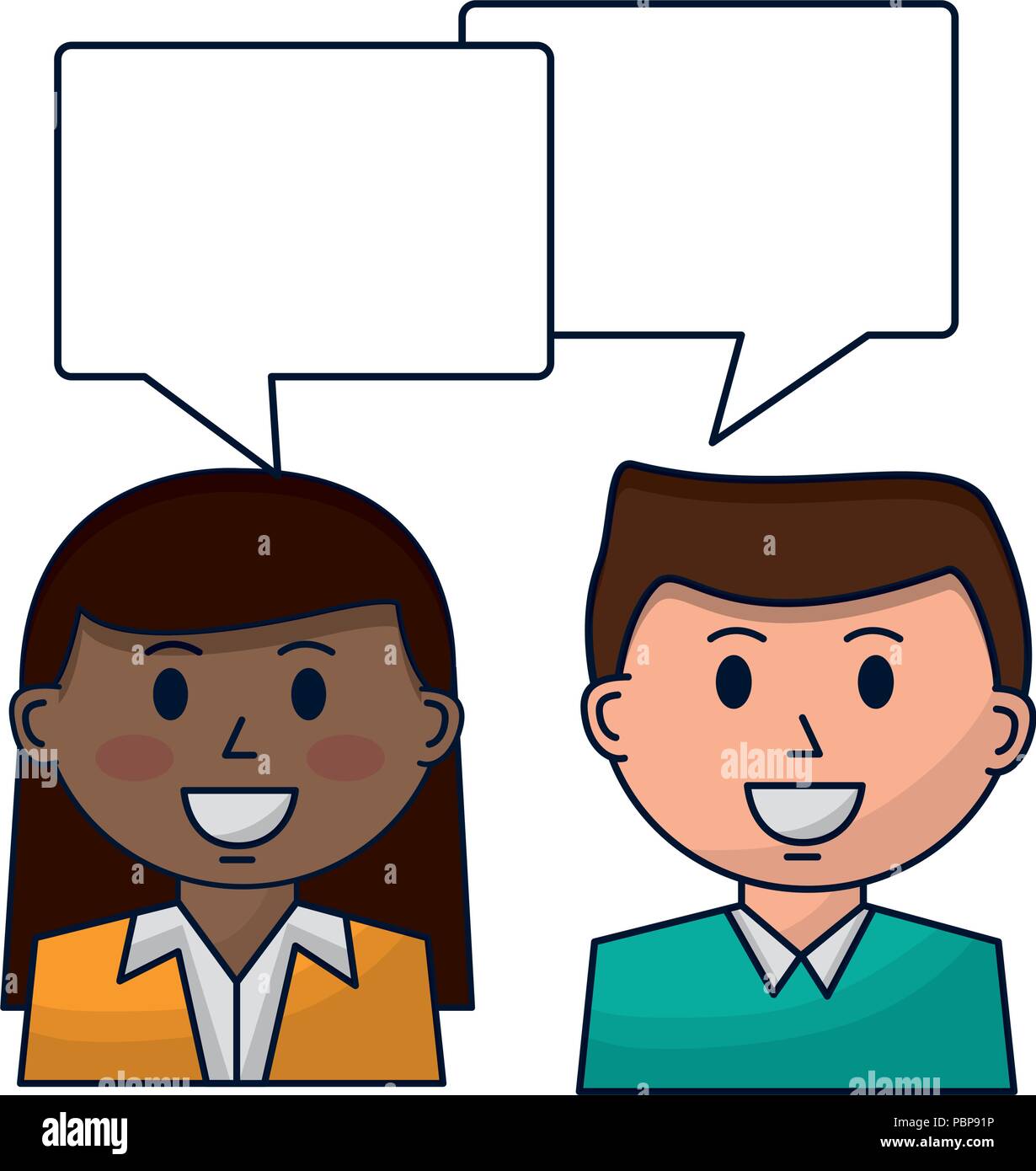 business man and woman conversation communication vector illustration ...