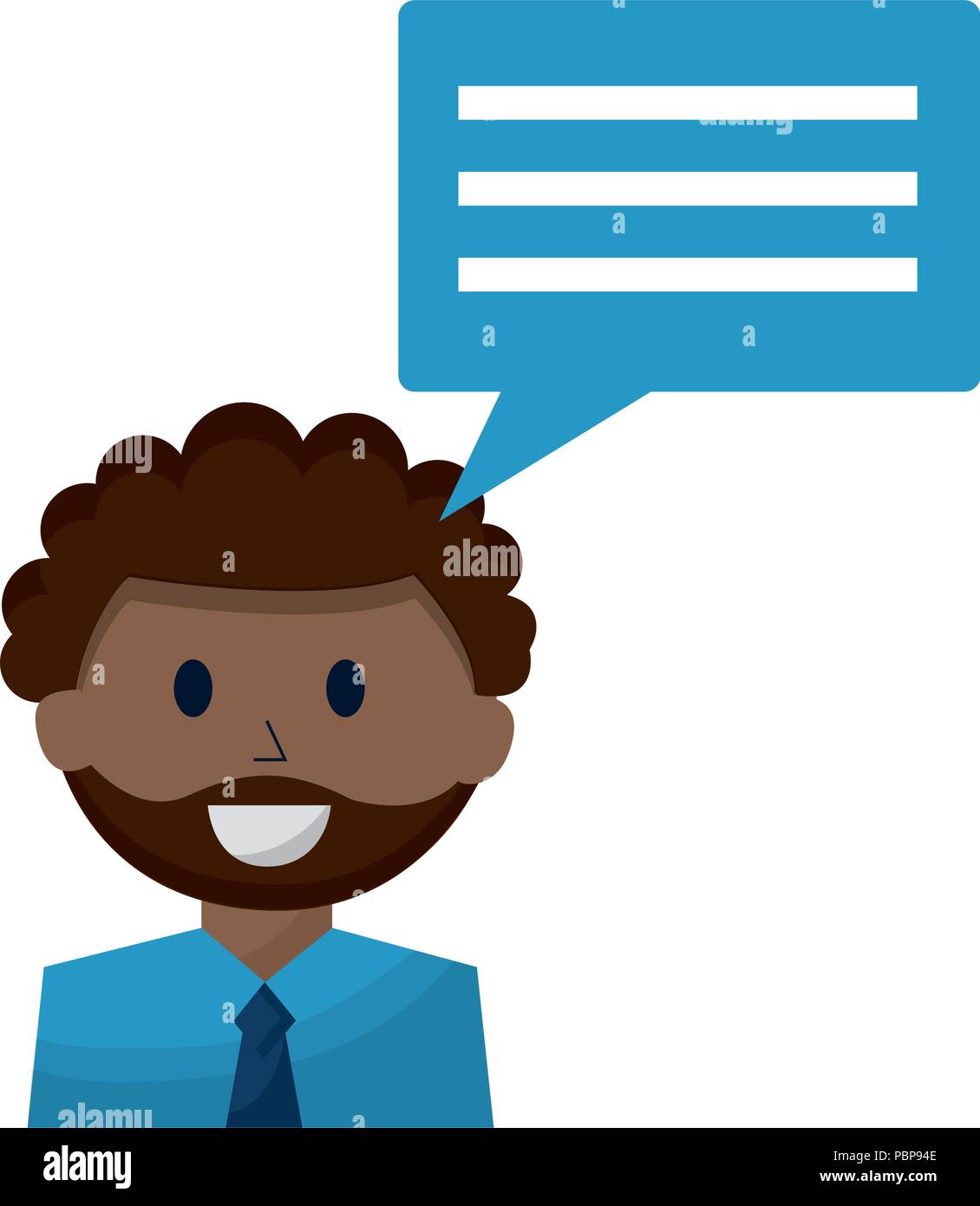 business man and speech bubble communication vector illustration Stock ...