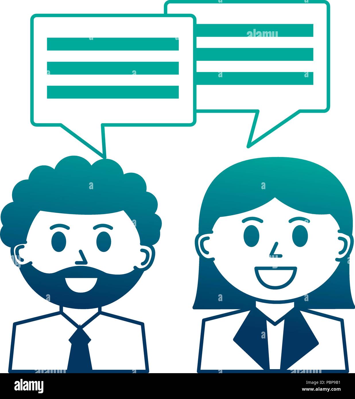 business man and woman conversation communication vector illustration ...