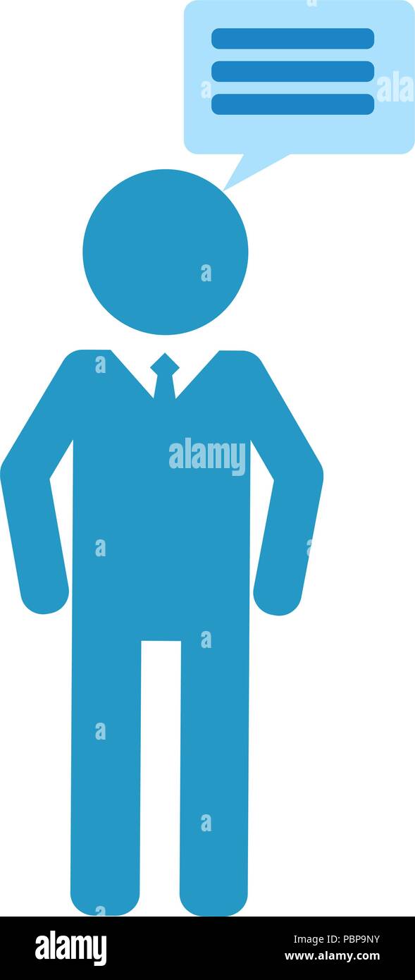 silhouette of man with speech bubble vector illustration design Stock ...