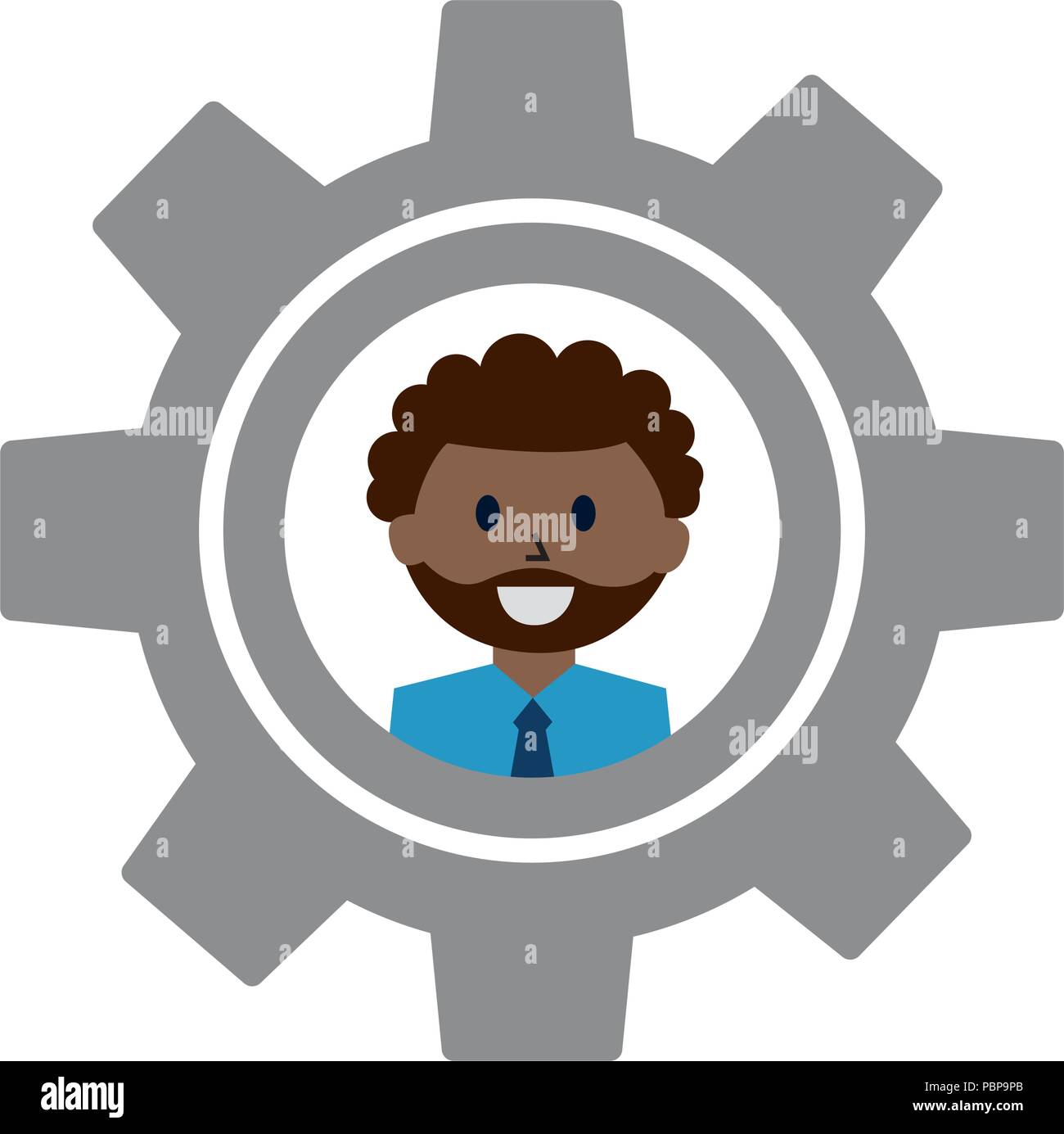gear machine with face of businessman icon vector illustration design ...