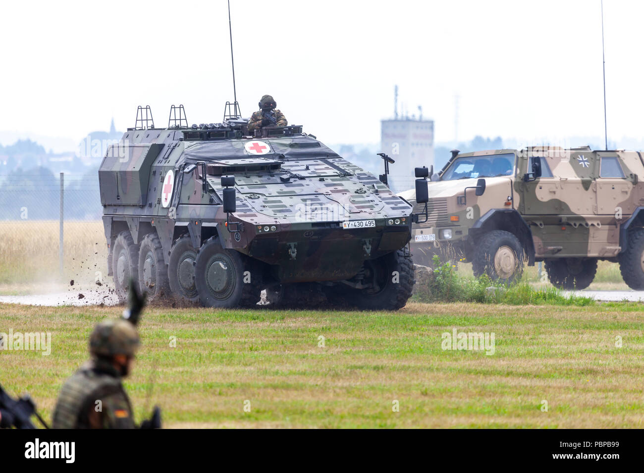FELDKIRCHEN / GERMANY - JUNE 9, 2018: German armoured medical carrier ...