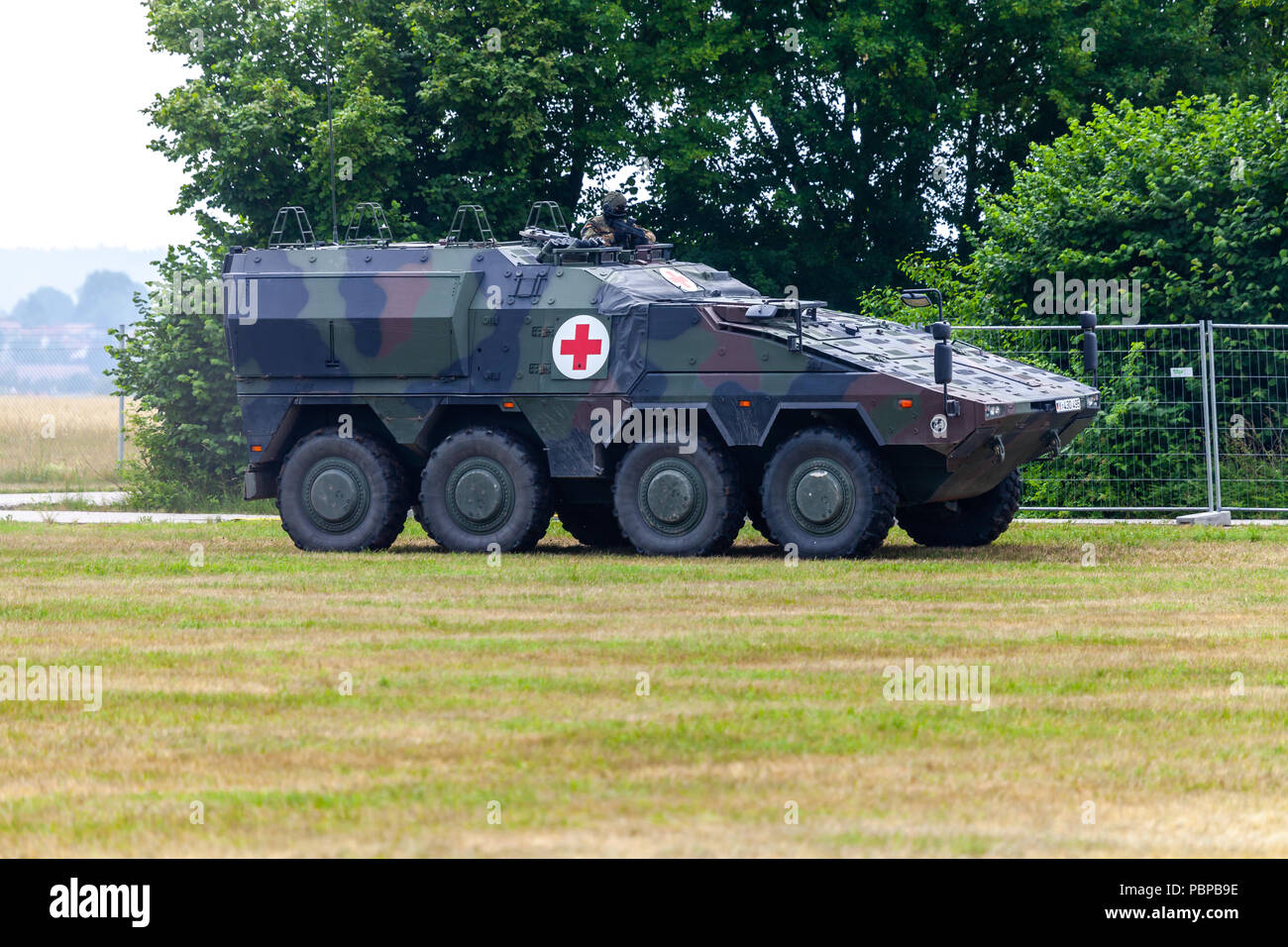 FELDKIRCHEN / GERMANY - JUNE 9, 2018: German armoured medical carrier ...