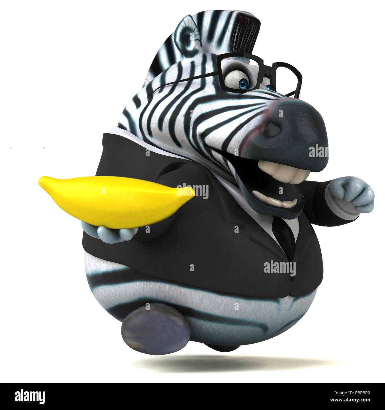 Fun zebra - 3D Illustration Stock Photo