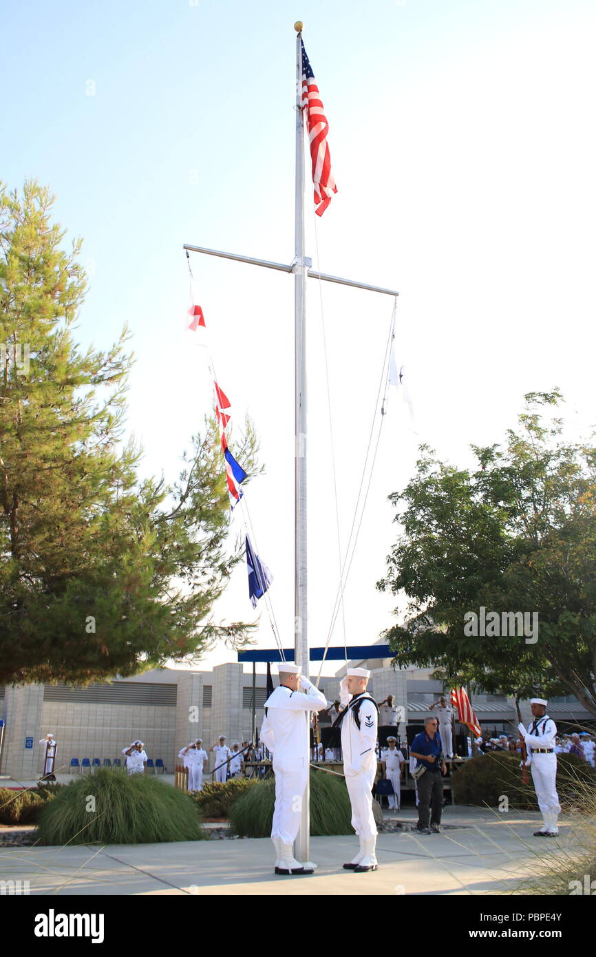 Members Of The Naval Health Clinic Lemoore Color Guard Salute The