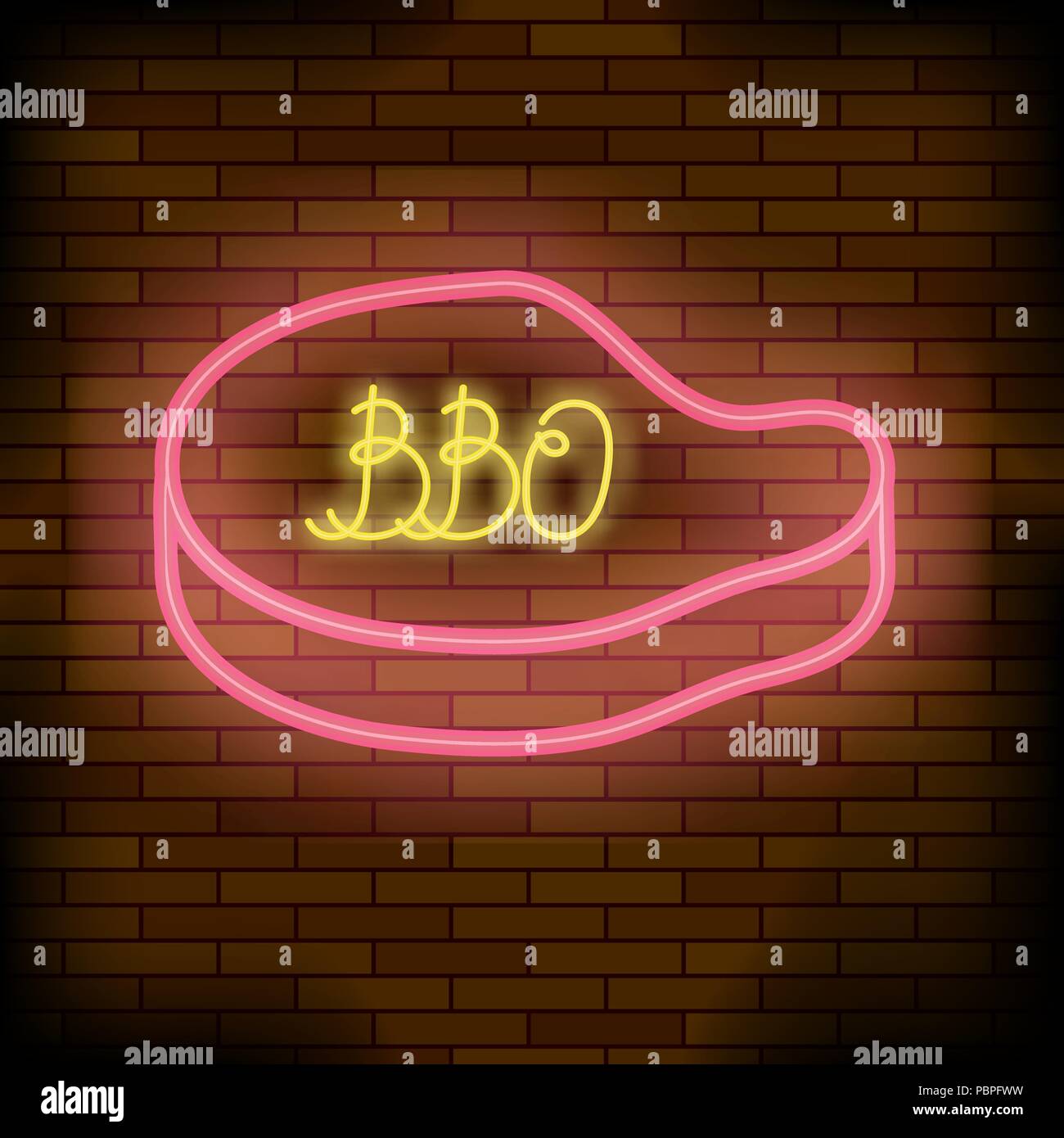 Barbeque Pub Neon Colorful Sign Stock Vector