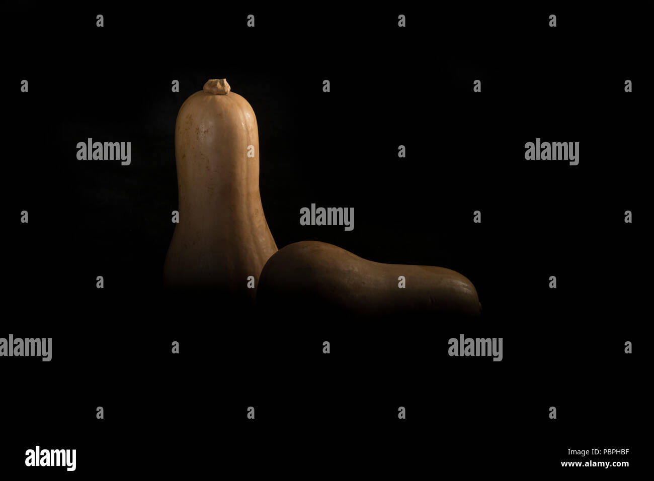 Squashes on a black background Stock Photo