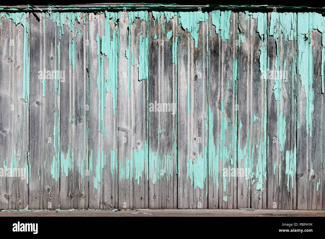 Vintage wood background with peeling turquoise old flaky paint Stock ...