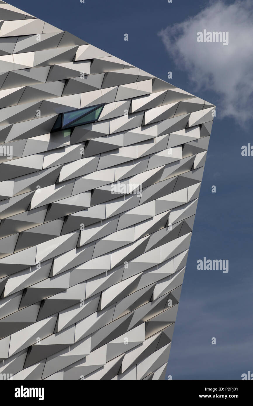 Detailed views of the Titanic Belfast building Stock Photo