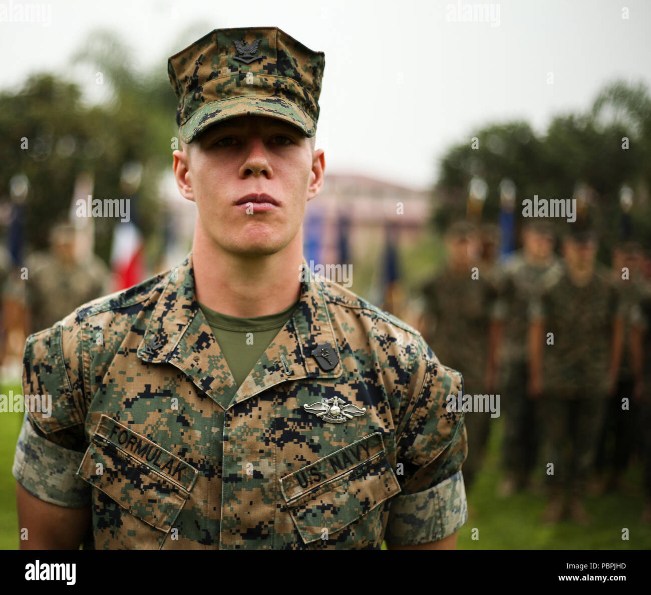 U.S. Navy Petty Officer 3rd Class Jared Formulak, a field medical