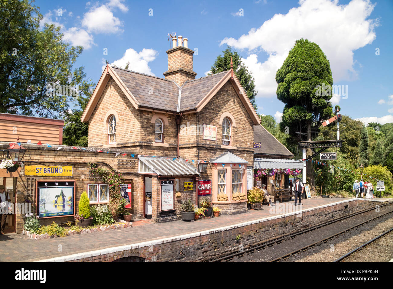 Hampton Loade station on the Severn Valley Railway heritage railway line in Shropshire, Stock Photo