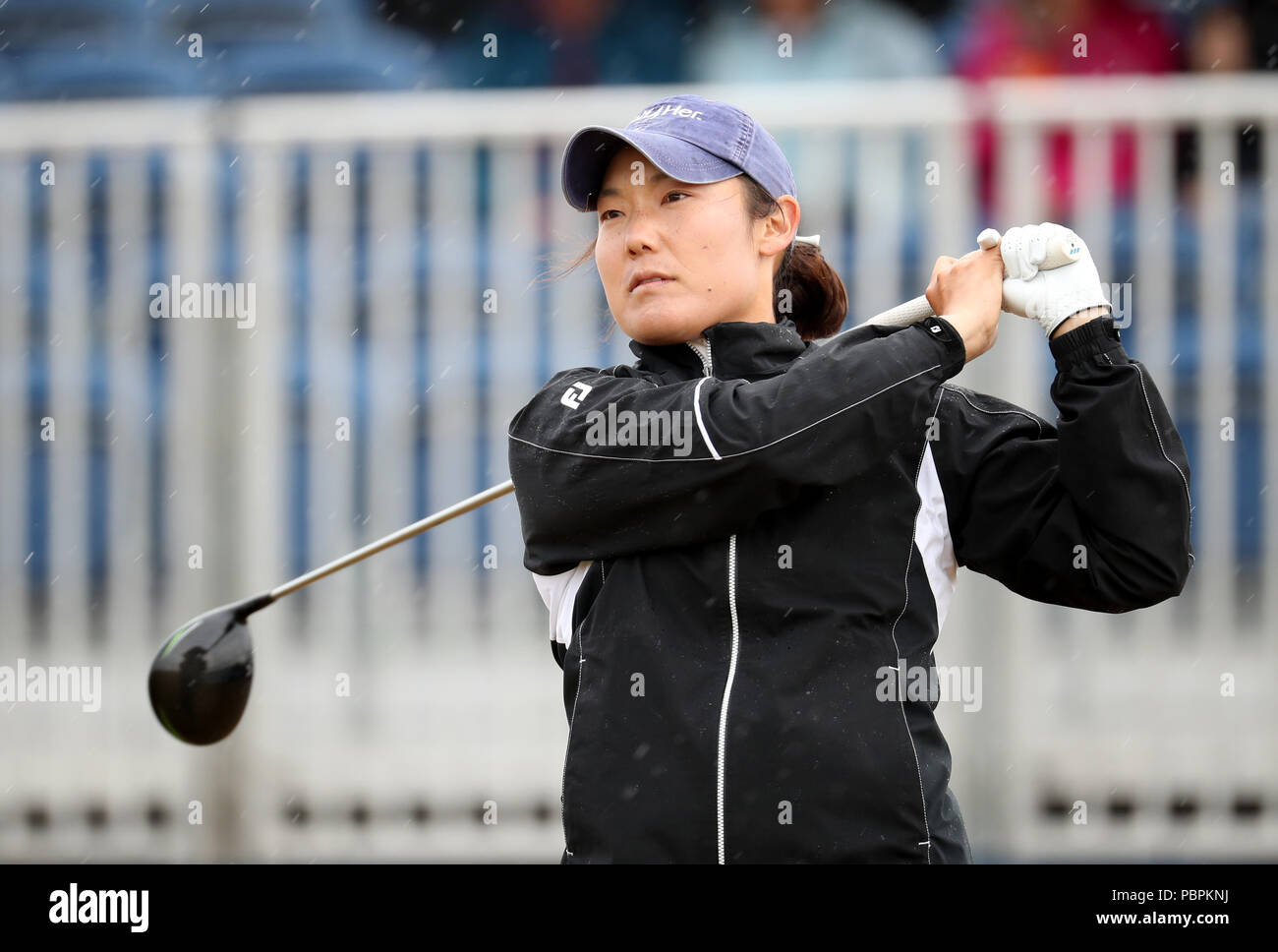 USA's Tiffany Joh on the 1st tee during day four of the 2018 Aberdeen Standard Investments Ladies Scottish Open at Gullane Golf Club. PRESS ASSOCIATION Photo, Picture date: Sunday July 29, 2018. Photo credit should read: Jane Barlow/PA Wire. Stock Photo