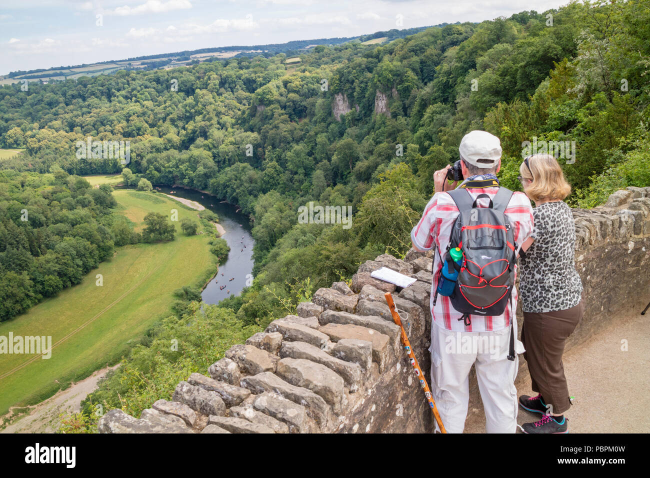 Symonds Yat rock in the Wye valley looking over the River Wye Herefordshire, England, UK Stock Photo