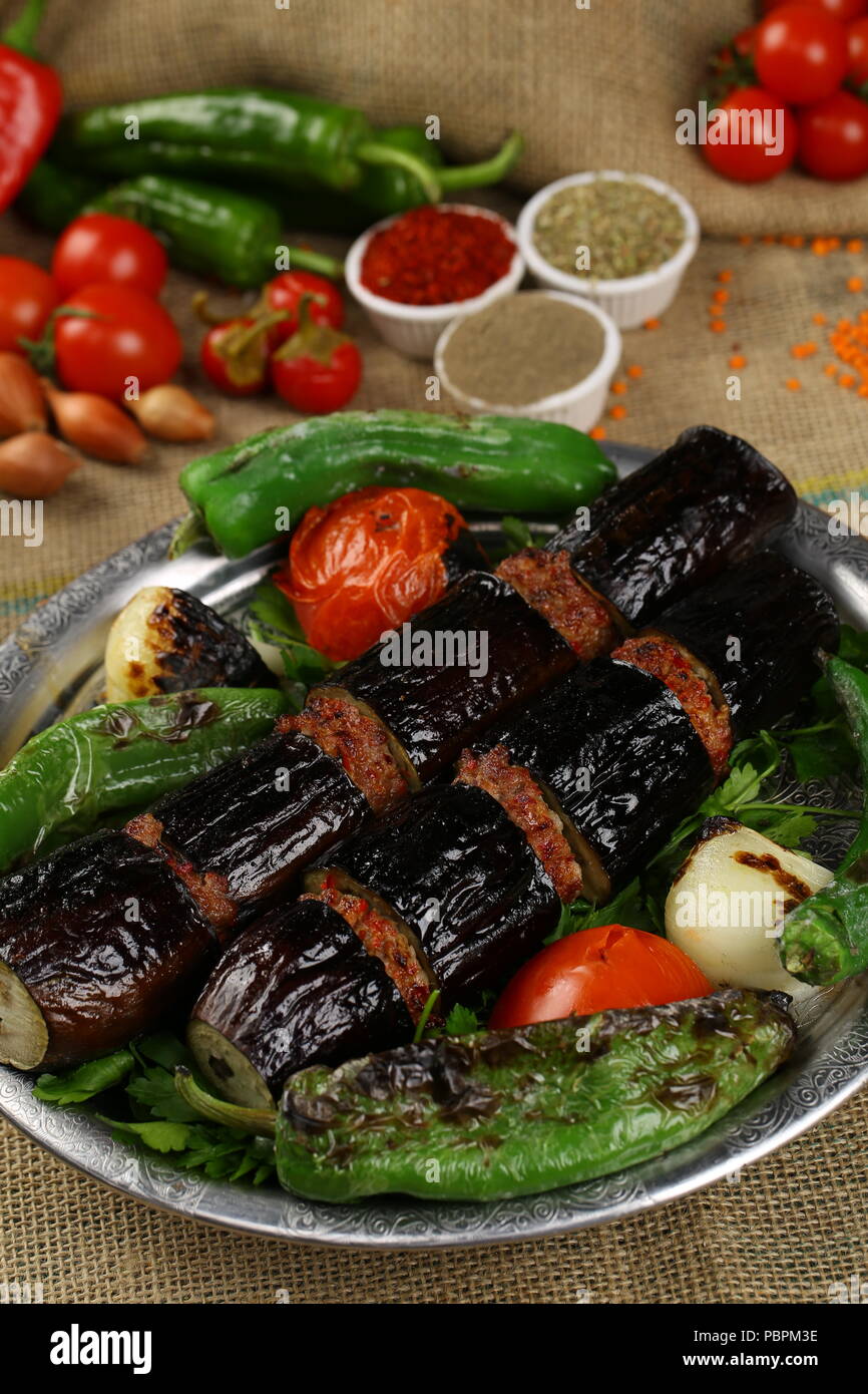 Turkish eggplant kebab Stock Photo Alamy