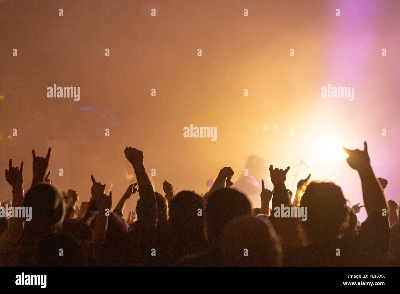 Devil horns concert hi-res stock photography and images - Alamy