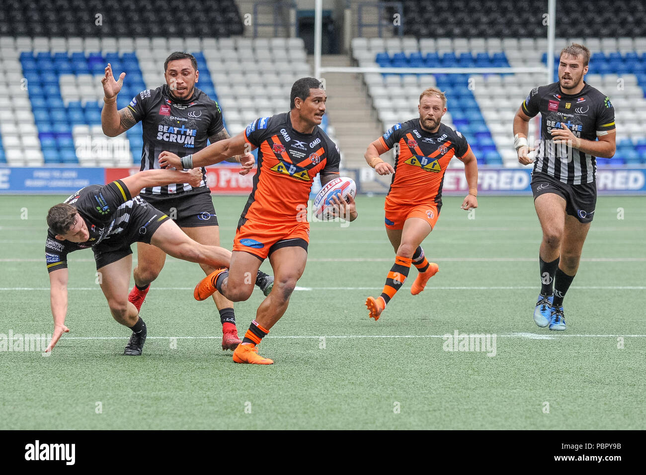 Widnes, UK, 29th July 2018 , Select Security Stadium, Widnes, England; Betfred Super League rugby, Round 23, Widnes Vikings v Castleford Tigers; Credit: News Images /Alamy Live News Stock Photo