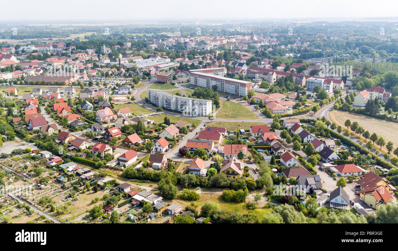 Eilenburg, Germany. 27th July, 2018. A newly created residential area