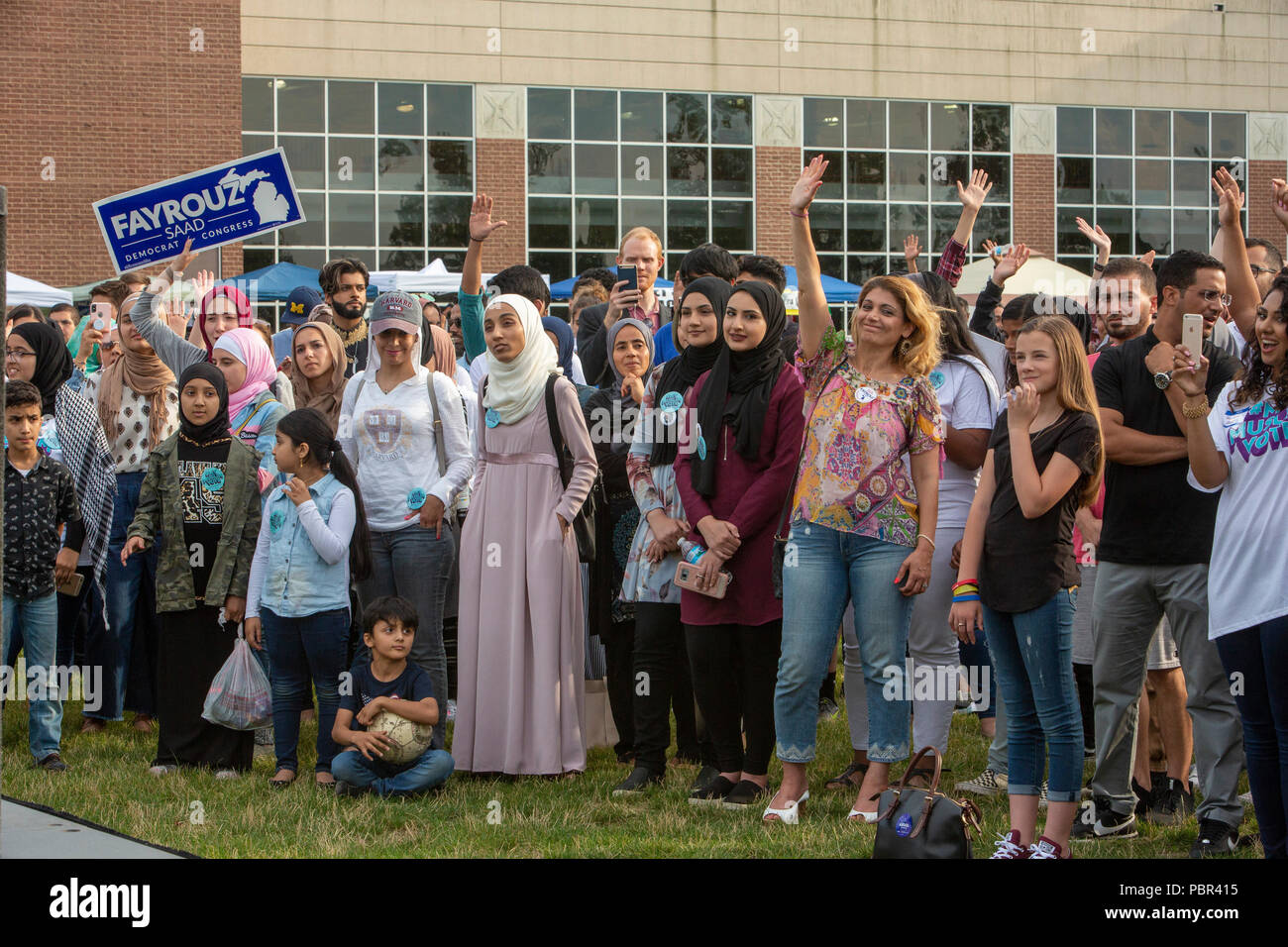 Dearborn, Michigan USA - 29 July 2018 - A Muslim Get Out the Vote rally, sponsored by several Muslim community organizations. The rally featured entertainment and speeches from Muslim and other progressive political candidates. Credit: Jim West/Alamy Live News Stock Photo