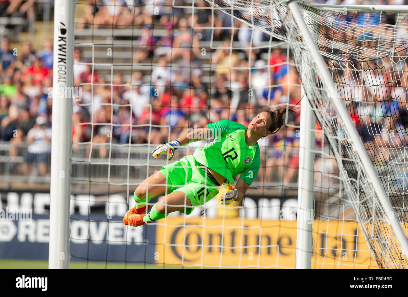 East Hartford, Connecticut, USA. July 29, 2018: Goalkeeper Aline Reis ...