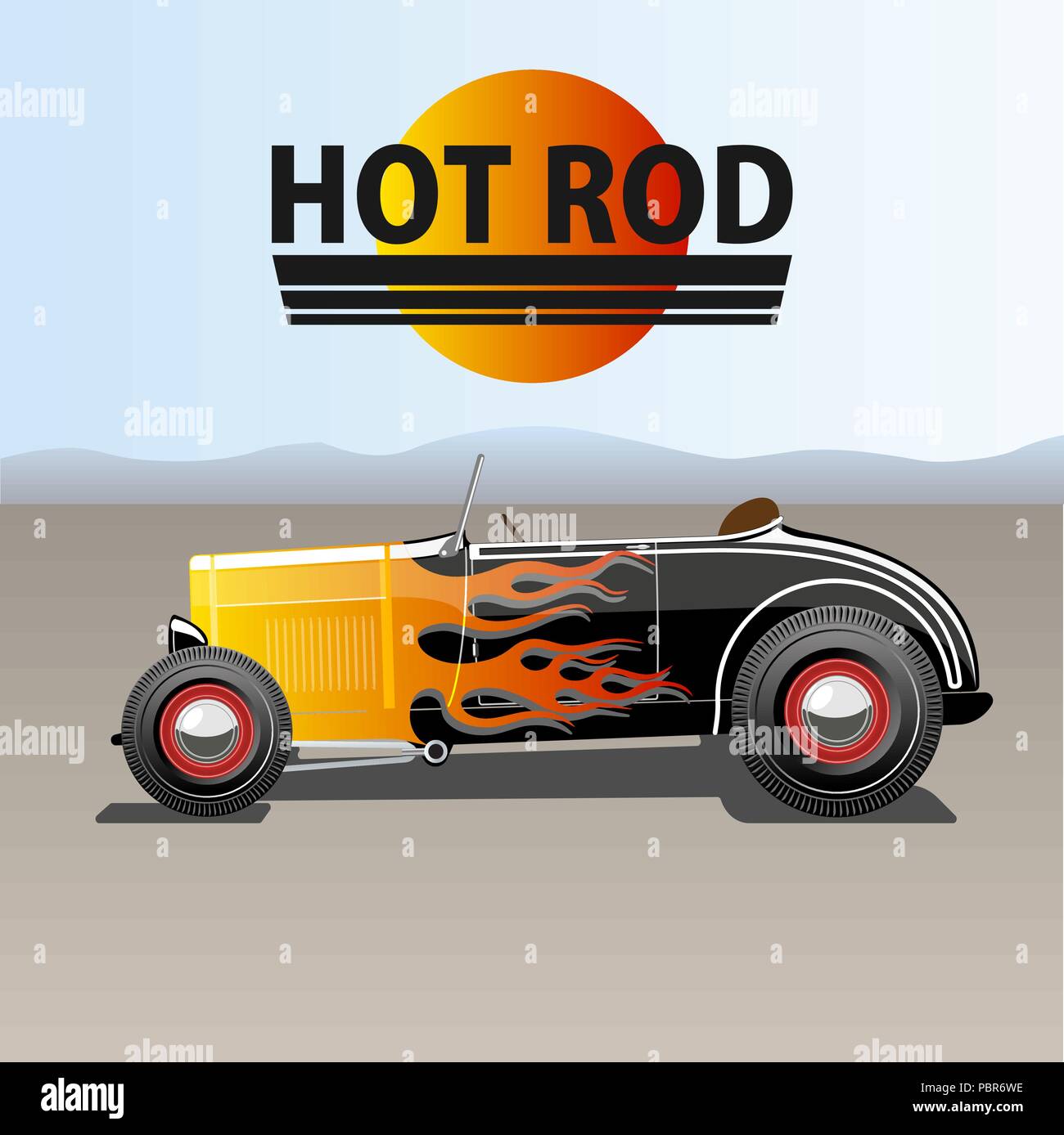 Hot rod car Stock Vector