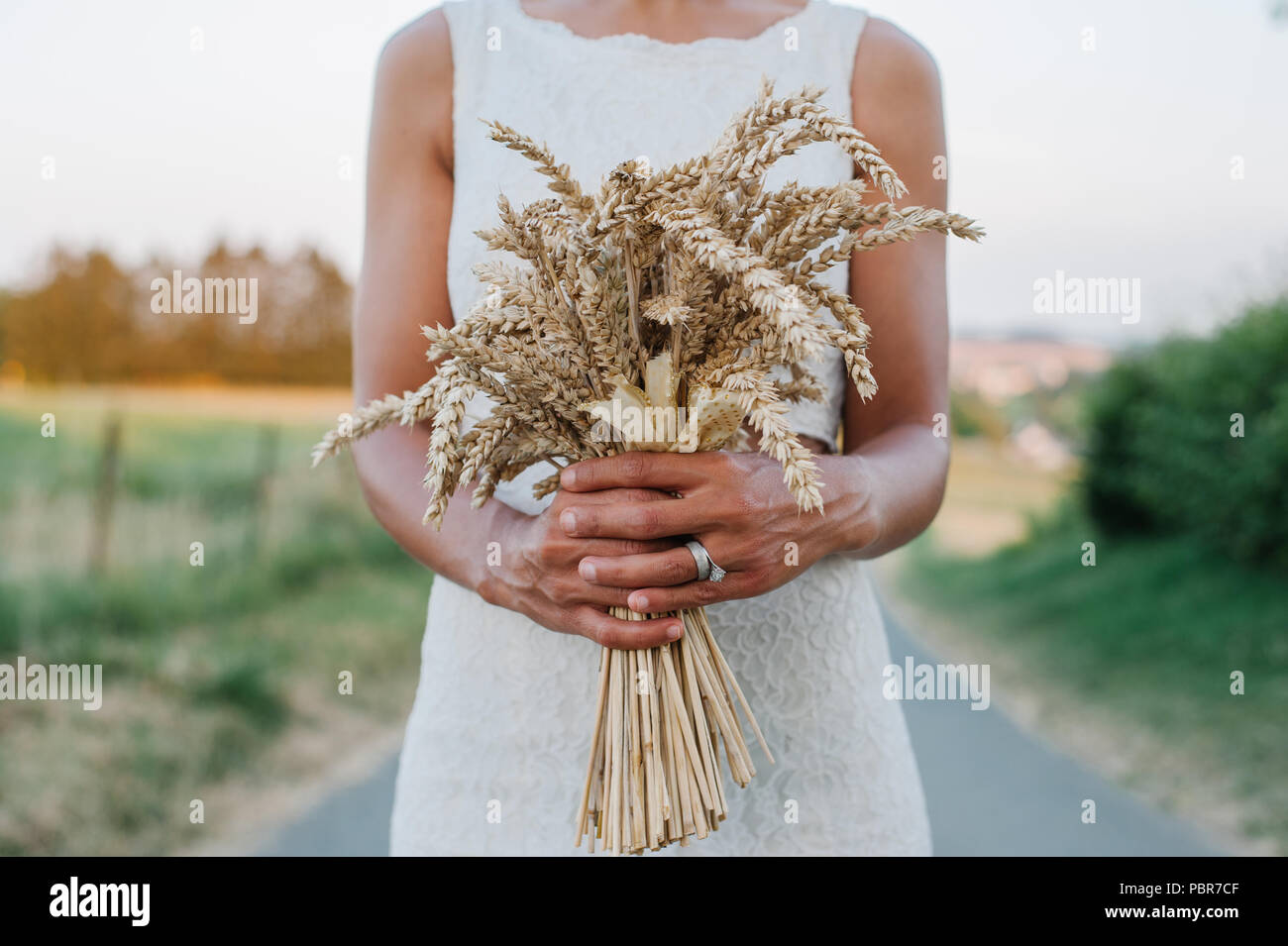 Detail shooting of bridal bouquet Stock Photo