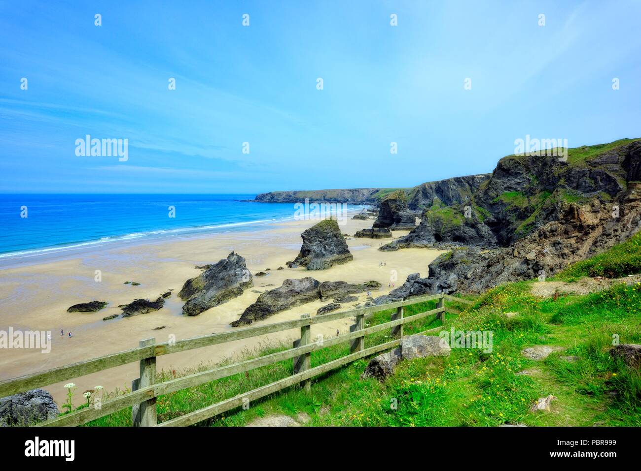 South west coastal path,Bedruthan steps,Cornwall,England,UK Stock Photo Alamy