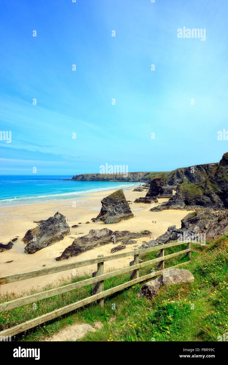 South west coastal path,Bedruthan steps,Cornwall,England,UK Stock Photo Alamy