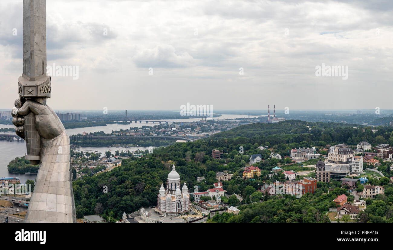 View from the shield of the Motherland Monument, Kiev, Ukraine Stock Photo