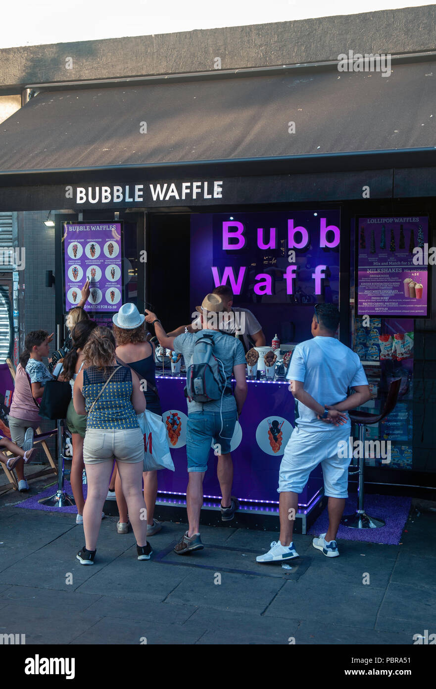 Bubble Waffle stall in Camden Town Stock Photo