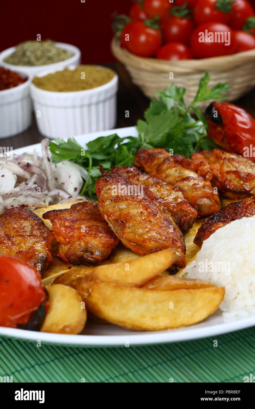 Grilled chicken wings Stock Photo