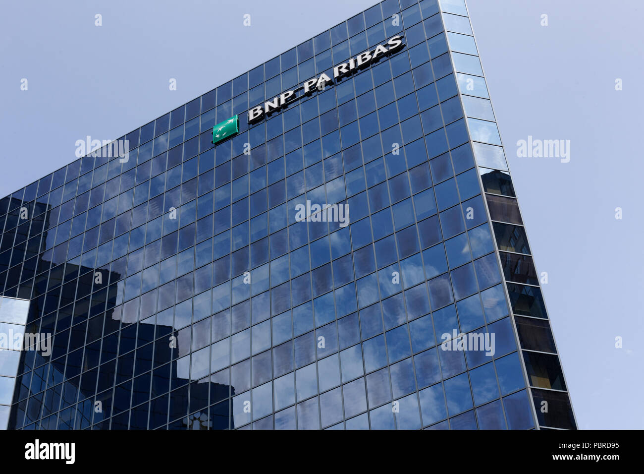 Montreal,Canada. The BNP Parisbas Bank of Canada building on McGill College avenue in downtown Montreal. Stock Photo