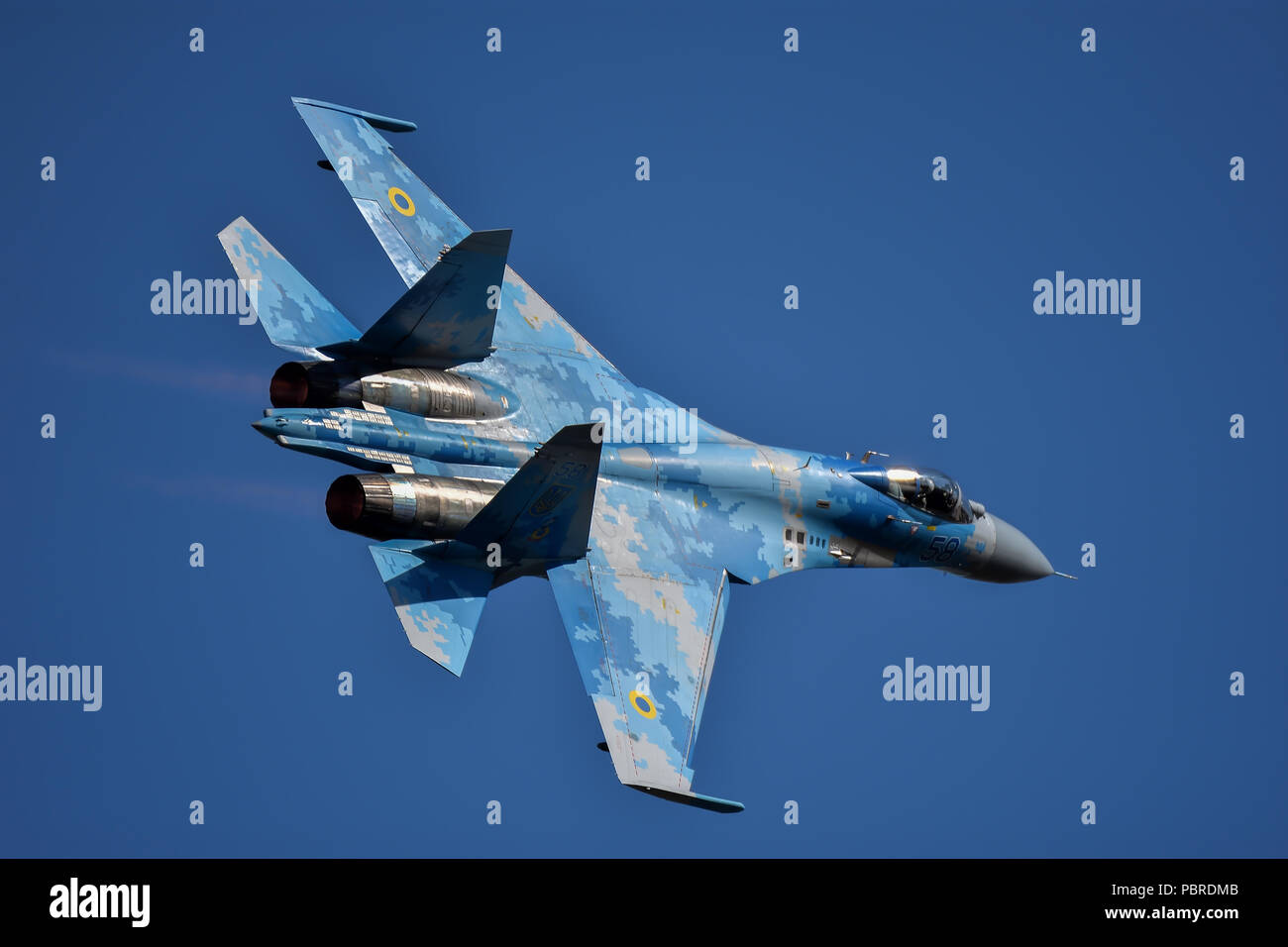 Ukrainian Sukhoi SU-27 Flanker RIAT Fairford 2018 Stock Photo
