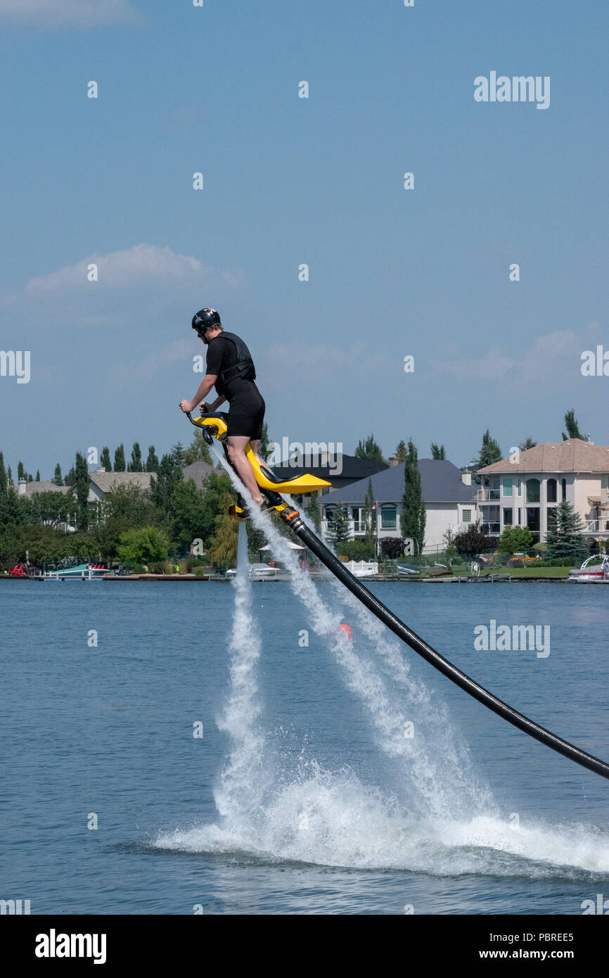 Jetavator, the world's first waterpropelled flying bike on Chestermere