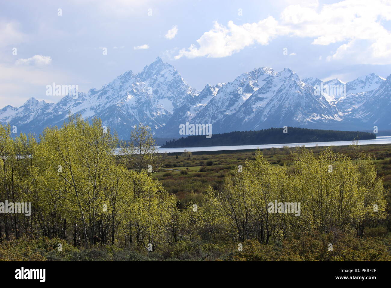 The beauty of Wyoming, Yellowstone, and the Tetons. Stock Photo