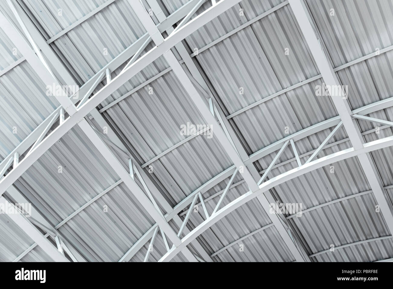 Industrial Corrugated Metal Ceiling Structure With Metal