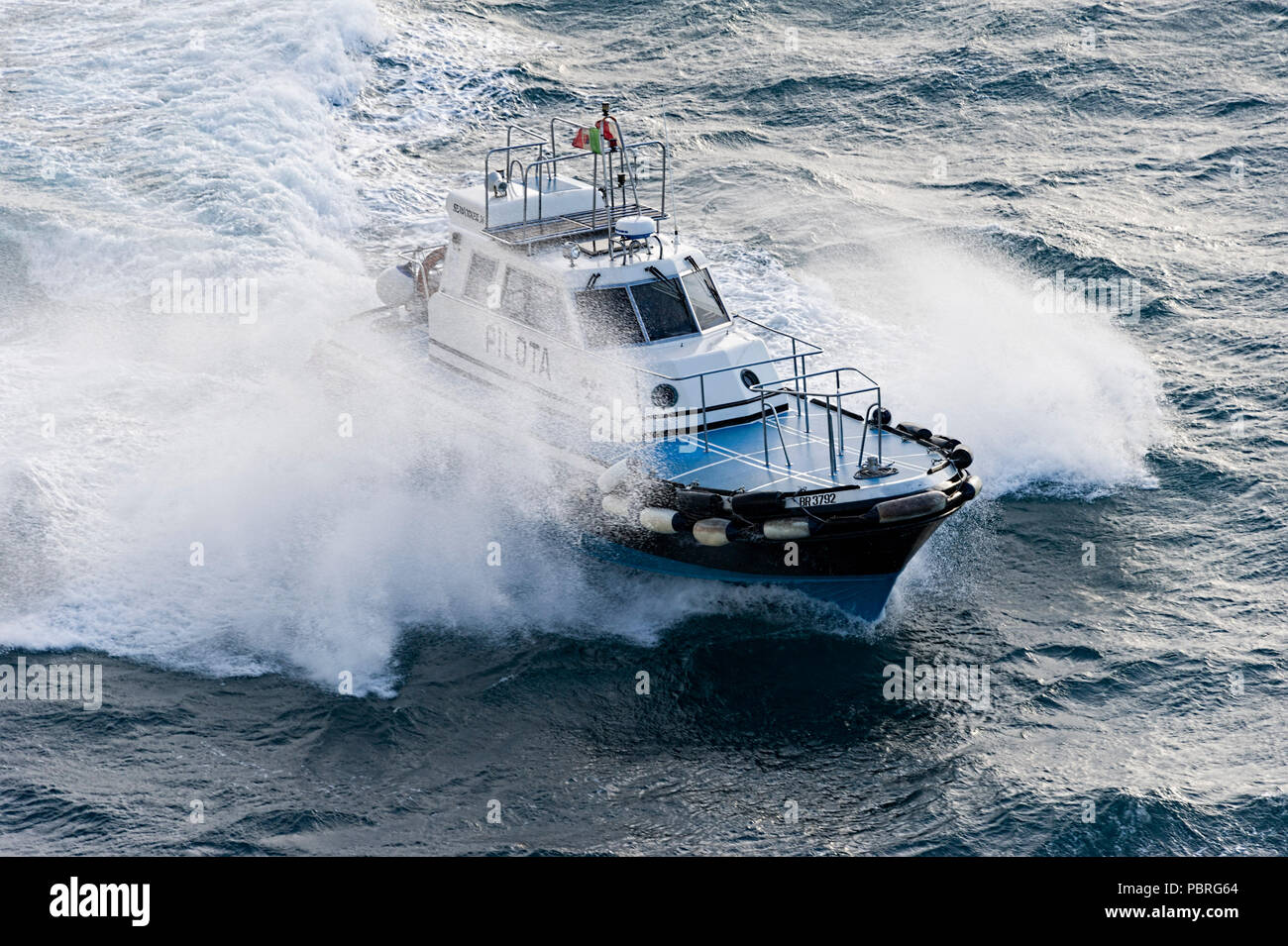 Pilot boat for MSC Magnifica Izmir Turkey Stock Photo