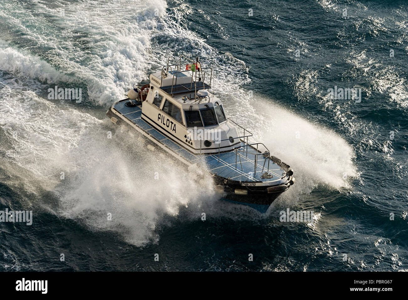 Pilot boat for MSC Magnifica Izmir Turkey Stock Photo