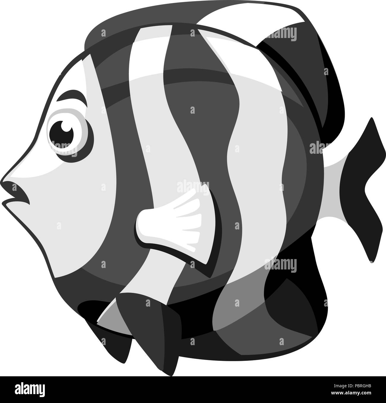 Cartoon vector dacillus striped fish Stock Vector
