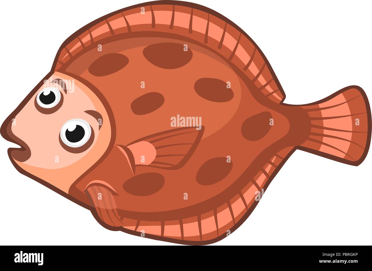 Cartoon vector flounder fish Stock Vector Image & Art Alamy